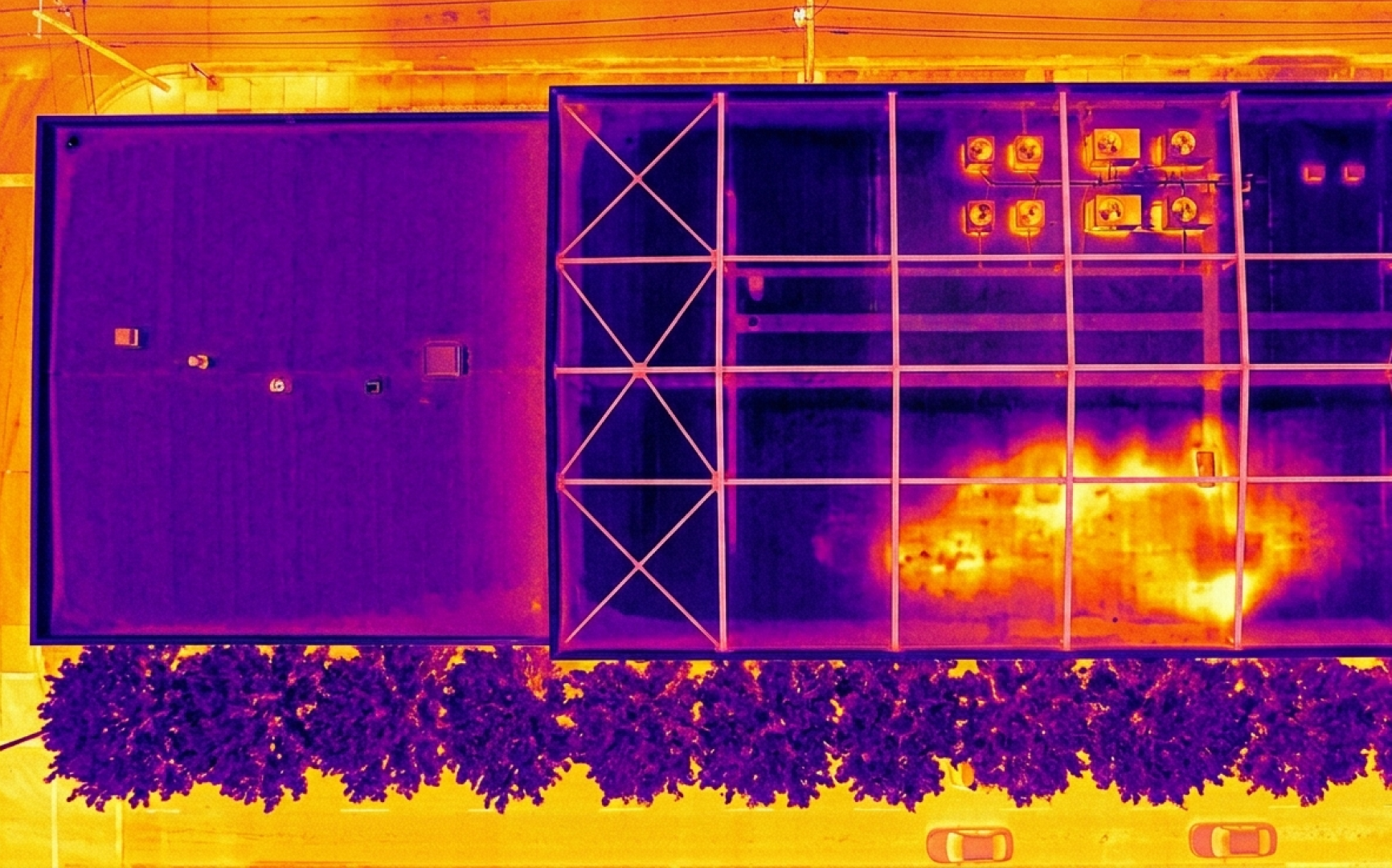 Thermal drone inspection of a building under construction