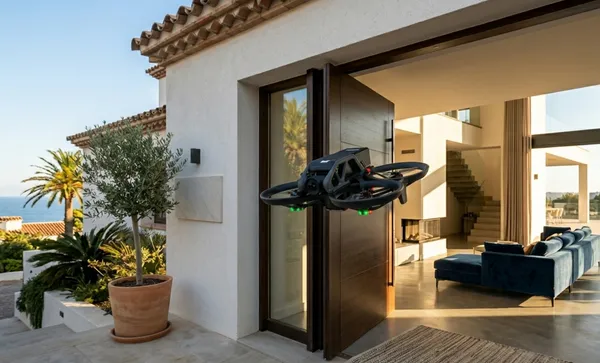 Cinematic drone video of a luxury property